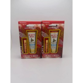 Burt's Bees LOT OF 2 Burt's Bees Hive Favorites Strawberry Body Lotion 1oz & Lip Balm 0.15oz
