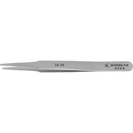 Excelta - 2A-SN - Tweezers - Flat Point - Straight Tapered - Four Star - Anti-Mag. Neverust - SS, 0.06" Height, 0.39300000000000002" Wide, 4.75" Length