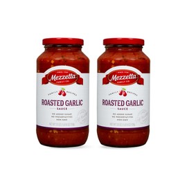 Mezzetta Family Recipes Roasted Garlic Marinara Sauce - Sweet Plum Tomatoes, Fresh Onions - Delicious Red Pasta - Ideal for Homemade Recipes - Slow-Simmered Flavor - 25 Oz Jar - Pack of 2