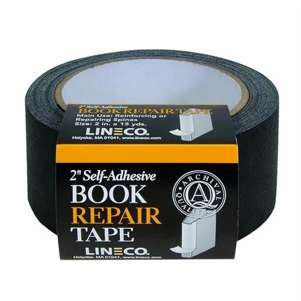 Lineco Book Repair Tape - 2 Inch Wide Self Adhesive Black