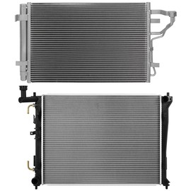 cciyu Aluminum Radiator Replacement 2007-2012 for Hyundai for Elantra 2928 Plastic Radiator Auto Parts Complete radiator Radiator Engine Coolant Radiator Assembly Radiator
