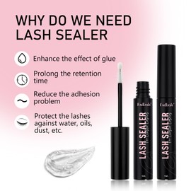 FADLASH Eyelash Sealer for Eyelash Extensions, Overnight Eyelash Sealing for Cluster Eyelashes, Long-Lasting Hold, Eyelash Sealing Overnight Eyelash Sealing Varnish (Clear, 5 ml)