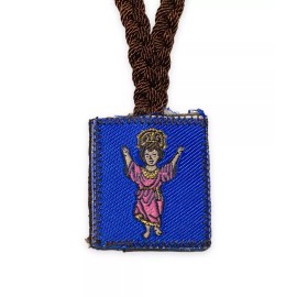 Holy Divine Child Blue Black Corded Scapular Necklace Divino Nino Escapulario