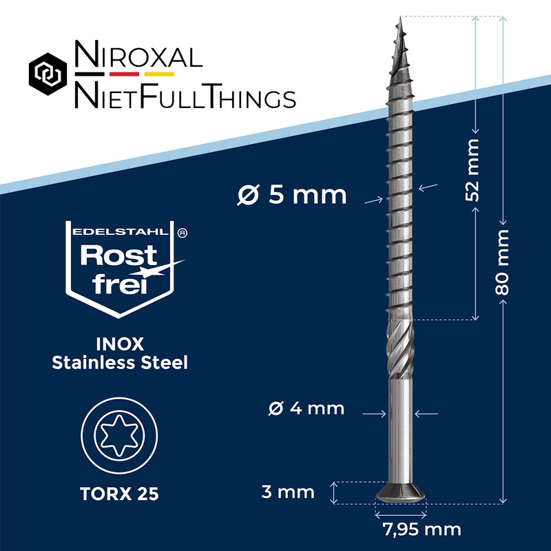 Stainless Steel Terrace Screw Torx Cutting Notch Lens Head and