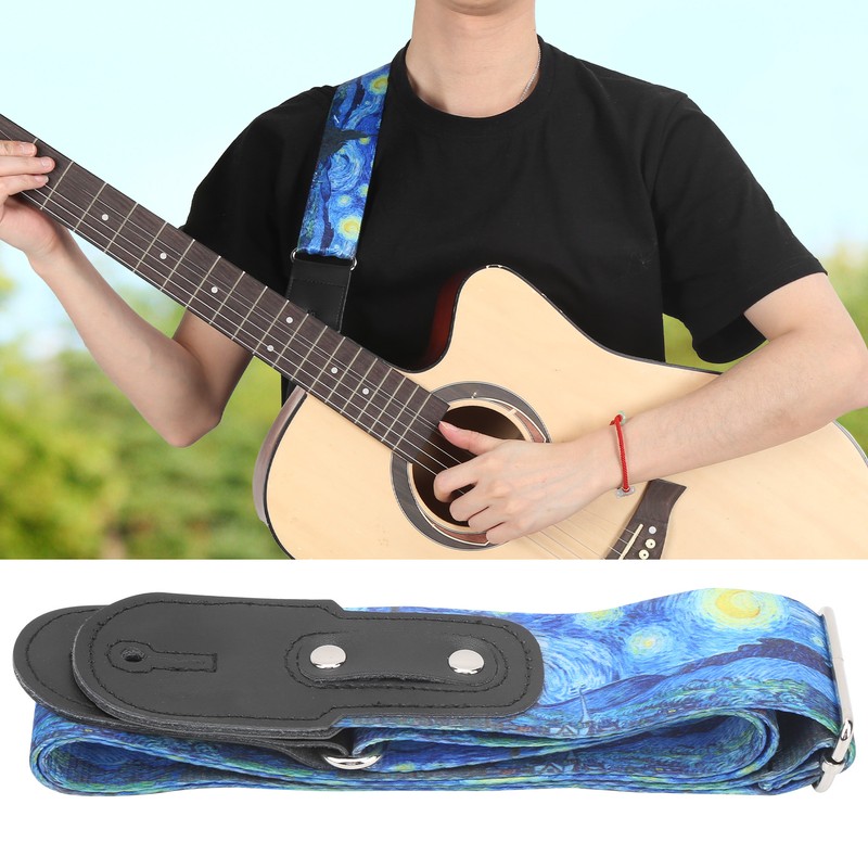 Nylon Guitar Strap Breathable Musical Instrument Accessories for Folk/Electric Guitar