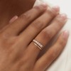 GLOQUAT 18K Gold Plated Open Twist Eternity Band Rings for