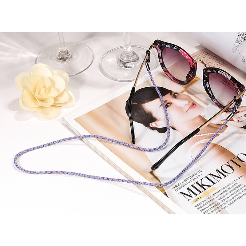 ZooooM ZM-KAWAMEGA Leather Simple Glasses, Sun Glasses, Chain, Glasses, Strap,