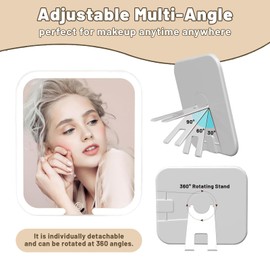 PRALENA Portable Travel Cosmetic Bag with LED, 3-color Adjustable Cosmetic Organizer, Women's Cosmetic Case, Mirror Makeup Bag Case Rechargeable (Black)