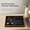 Wooden Valet Tray, 12X8 Inch Desk Organizer with Leather Base,