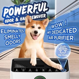 Purificador de aire MOOKA para hogar, habitación grande hasta 2200 pies cuadrados, con filtro lavable, visualización PM 2.5, sensor de calidad del air
