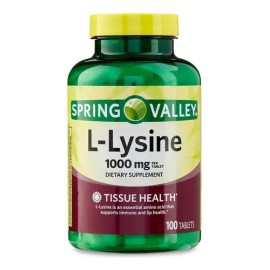 L- Lisina L Lysine Inmunidad 1000 Mg 100 Tabs Spring Valley