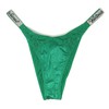 Victoria's Secret Very Sexy Bombshell Shine Brazilian Panty, Lucky Green/Script,