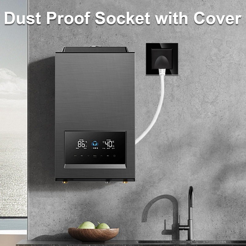 JIMEIDA Socket Glass Black with Waterproof Cover with Hook 16