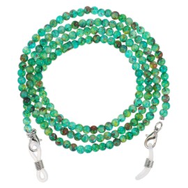 Beaded Glasses Chain, Lightweight Eyeglass Chains for Women Fashionable Solid Chain for Glasses Around Neck Women Beaded Lanyard with Case (Green)