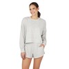 Yogalicious Crew Pullover Sweatshirt and Drawstring Sweat Short Oversized Lounge