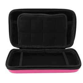 Portable Hard Shell Carry Case for New 3DS XL, Protective Travel Storage Bag with 8 Game Slots, Compatible with Super Edition, New 2DS XL, GPD 5.5in Gamepad Tablet (Pink)
