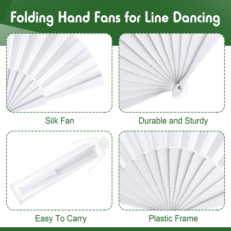 Blulu 30 Packs Clapping Fans for Line Dancing Bulk Foldable
