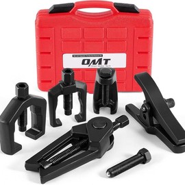 【Summer Tools】OMT 5-in-1 Ball Joint Separator, Pitman Arm Puller, Tie Rod End Tool Set for Front End Service, Splitter Removal Kit Red/Blue/Red Black, Gift idea,Repair tool kit,Home car repair:_Red Black