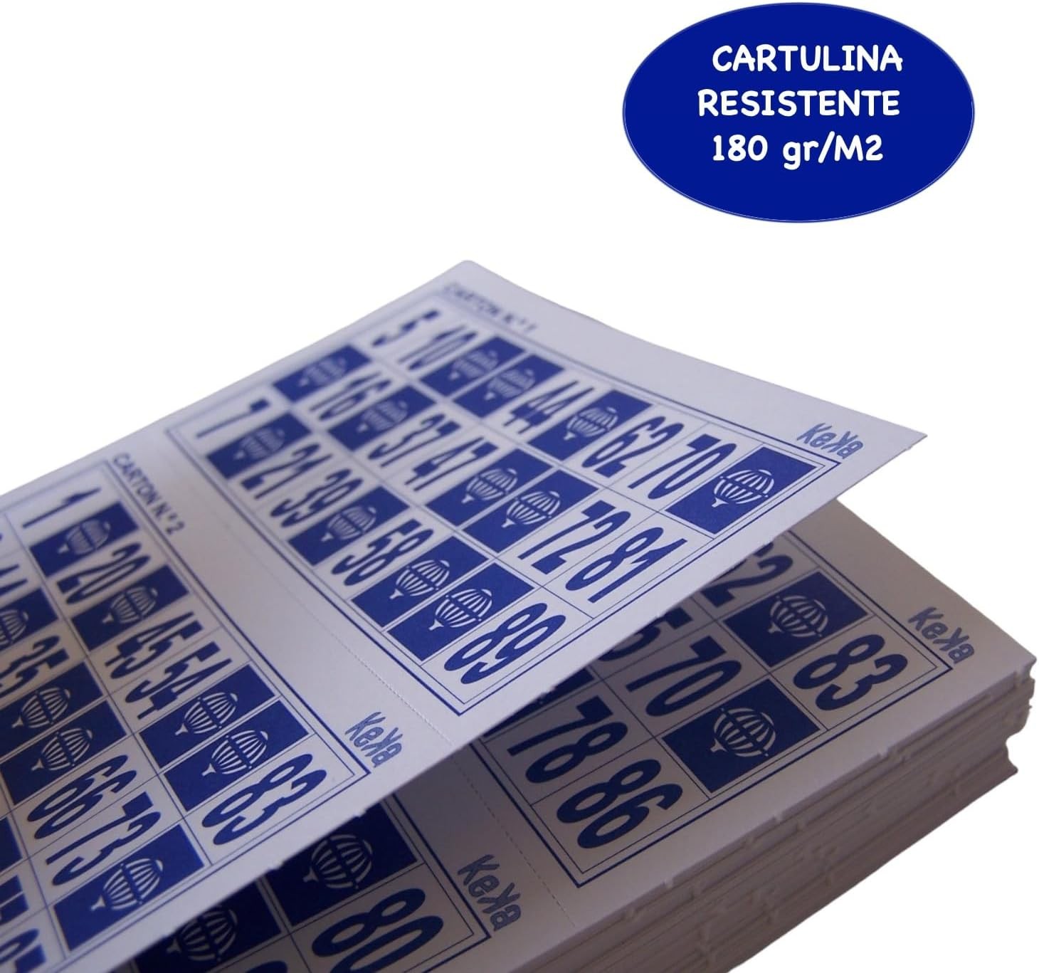 KEKA 300 Cajas de Bingo con 90 Bolas (Azul)