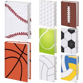 Zhanmai 8 Pcs Jumbo Book Cover Stretchable Nylon Fabric Book Protector Large Reusable Washable Cover for Paperback Notebook Hardcover Textbook up to 9 x 11 Inch (Ball)