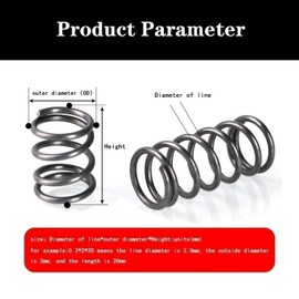 Pangocho 5PCS, Compressed Springs, 3mm Wire Diameter x 38mm Outer Diameter x (20-100) mm Free Length, Spring Steel Compressed Springs (Size : 3x38x90mm)