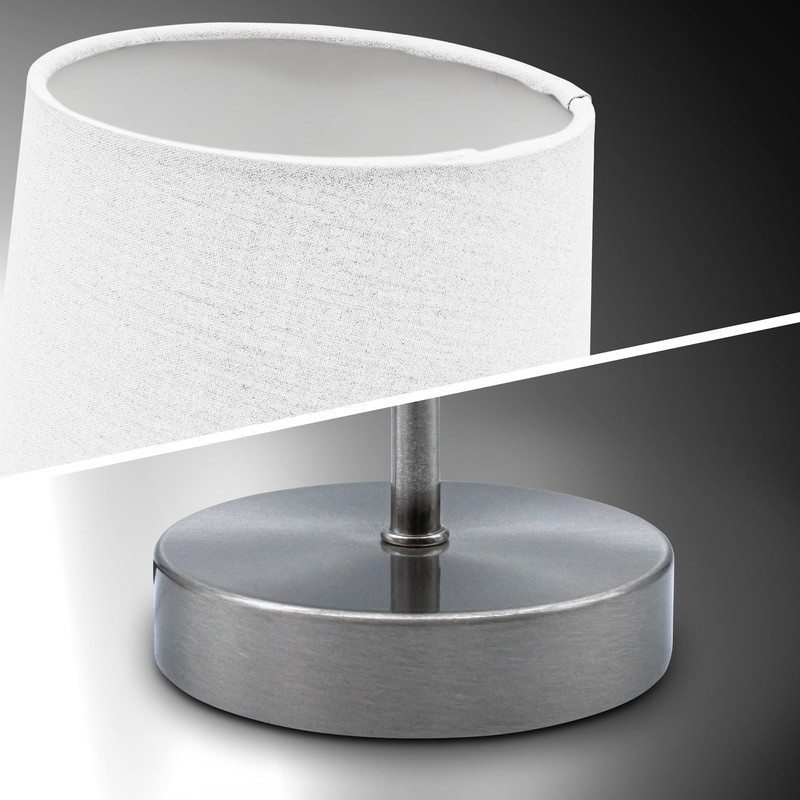 LED Table Lamp I Fabric Lamp Matte Nickel I E14