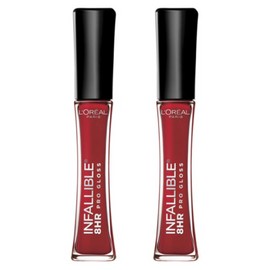 L'Oreal Paris 2 PACK L'Oreal Paris INFALLIBLE 8HR Pro Gloss #315 Rebel Red, 0.21 fl. oz. Each