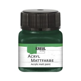 KREUL 75270 Acrylic Matt Paint, Fir Green in 20 ml Glass, Creamy Opaque, Quick-Drying Water-Based Paint, Suitable for Many Different Surfaces