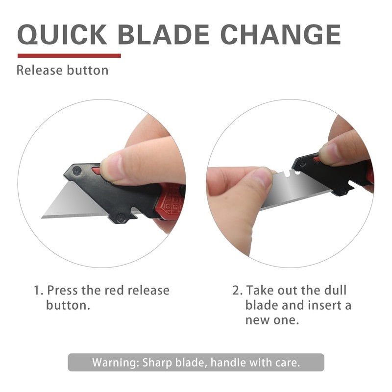 XW Folding Utility Knife with Screwdriver, 5-in-1 Multi-functional Heavy Duty