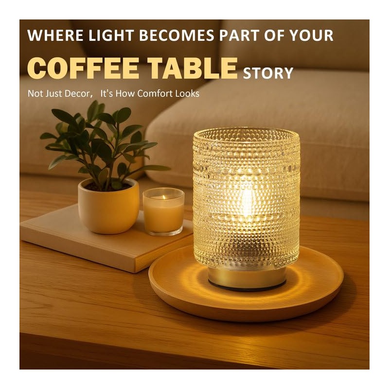 Small Battery operated Lamp with Timer for Bedside/Coffee Table/Book shelf