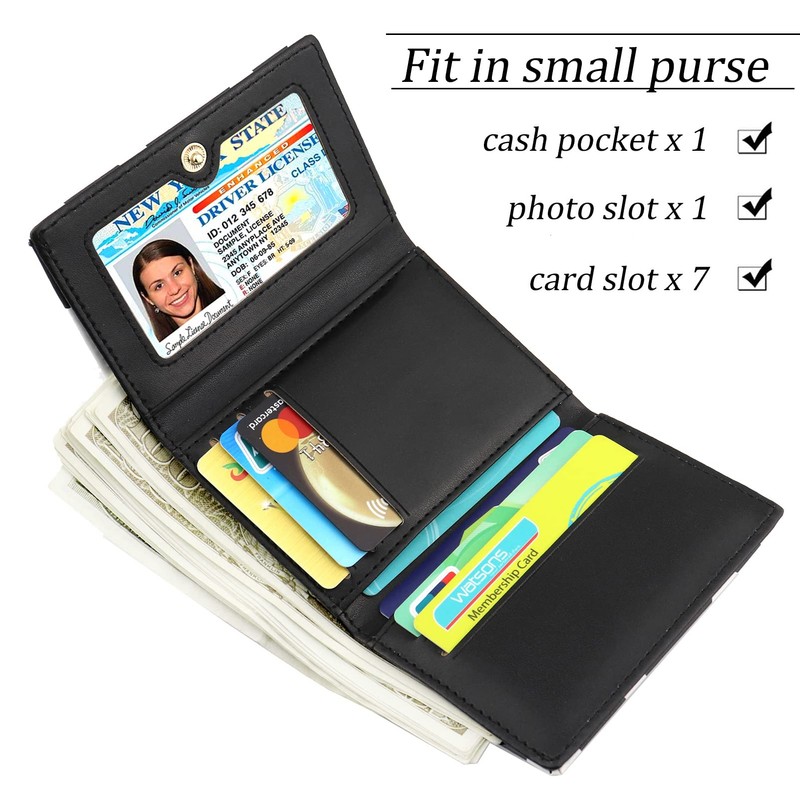 Favydov Cute Copmact Small Wallet for Women Girls Trifold Card