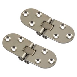 Gedotec Folding Hinge Stainless Steel Folding Table Hinge for Folding & Sewing Machines | Table Hinge Stainless Steel | Furniture Hinge for Cabinet Doors | 30 x 81 mm | Pack of 2 - Flap Hinge for