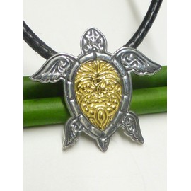 Maori Turtle Pendant Silver Partly Gold-Plated Sterling Silver Jewellery Unisex, Silver