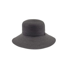 Physician Endorsed Women's Camelia Cloche Hat with Matching Straw Trim, Black, One Size