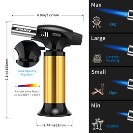 Blowtorch Kitchen Burner, Bunsen Burner for Crème Brulée Burner, Gas Burner with Safety Lock (Butane Not Included)