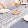 LOMOHOO Sheer Silver Table Runner Metallic Silver Romantic Runners Wedding