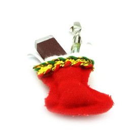 MyTinyWorld 2 x Dolls House Miniature Traditional Hanging Christmas Stockings