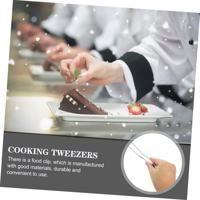 ULTECHNOVO 2pcs Baking Decorating Tweezer Stainless Steel Cooking Tweezers for