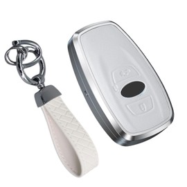 [NextBlue] Subaru SUBARU Compatible Smart Key Case, Aluminum, Leather, Key Holder Included, white