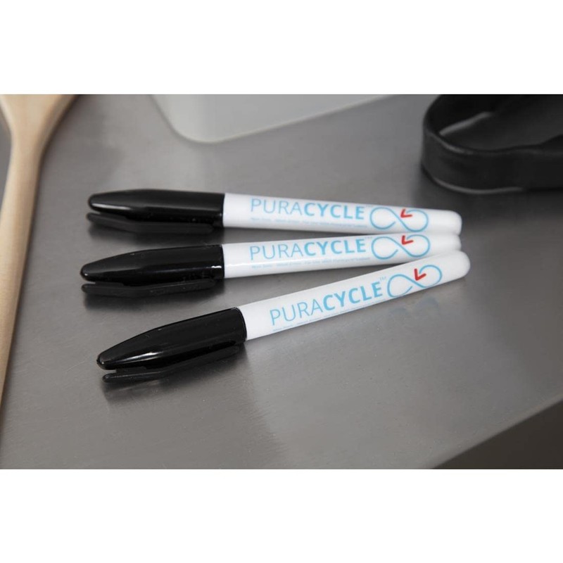 PuraCycle FB284 Non-Toxic Marker Pens Black 3 Pack