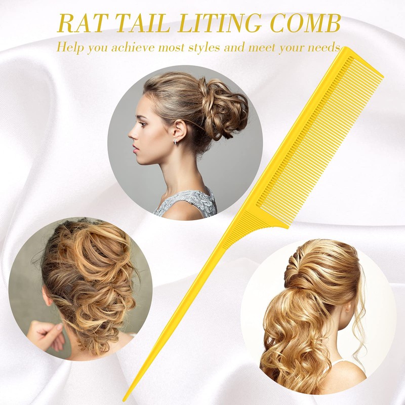 2 Pack Rat Tail Combs for Women Fine Tooth Comb