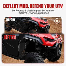 XATVXUTV Fender Flares Mud Flaps for Honda Pioneer 1000-5, Front Extended Mud Guards UTV Wider Fender Extensions for Honda Pioneer 1000 5 2016-2025 Accessories, 2PCS