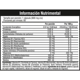 Vitaminas Musclefit Complejo B 60 Capsulas Energia Sabor Sin sabor