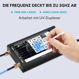Seesii NanoVNA-F V2 Vector Network Analyzer, Antenna Analyzer 50kHz-3000MHz HF/VHF/UHF/VNA with 4.3 Inch Display for S-Parameter Measurement, SWR Voltage, Phase, Delay, Smith Chart