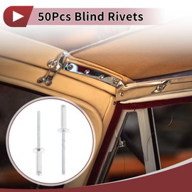 HEROFFIX Open End Large Flange Blind Rivets 4mm Grip Diameter 20mm Grip Length 7.5mm Flange Diameter Aluminum Alloy Iron Silver Tone