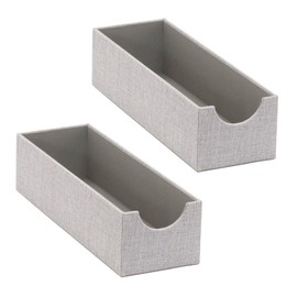 Household Essentials Narrow Organizer Tray 2 Pack, Gray, Silver
