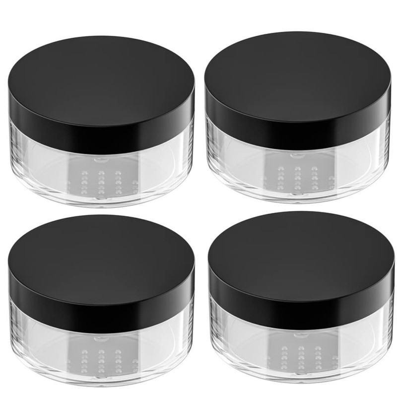 50g Plastic Empty Powder Puff Case with Net Sifter Lid,