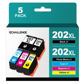 ECHALLENGE 202XL 202 XL Cartridges Compatible with Epson 202XL Printer Cartridges Multipack Compatible with Epson XP-6100 XP-6005 XP6100 XP-6105 XP-6000 XP6005 XP6001 Pack of 5