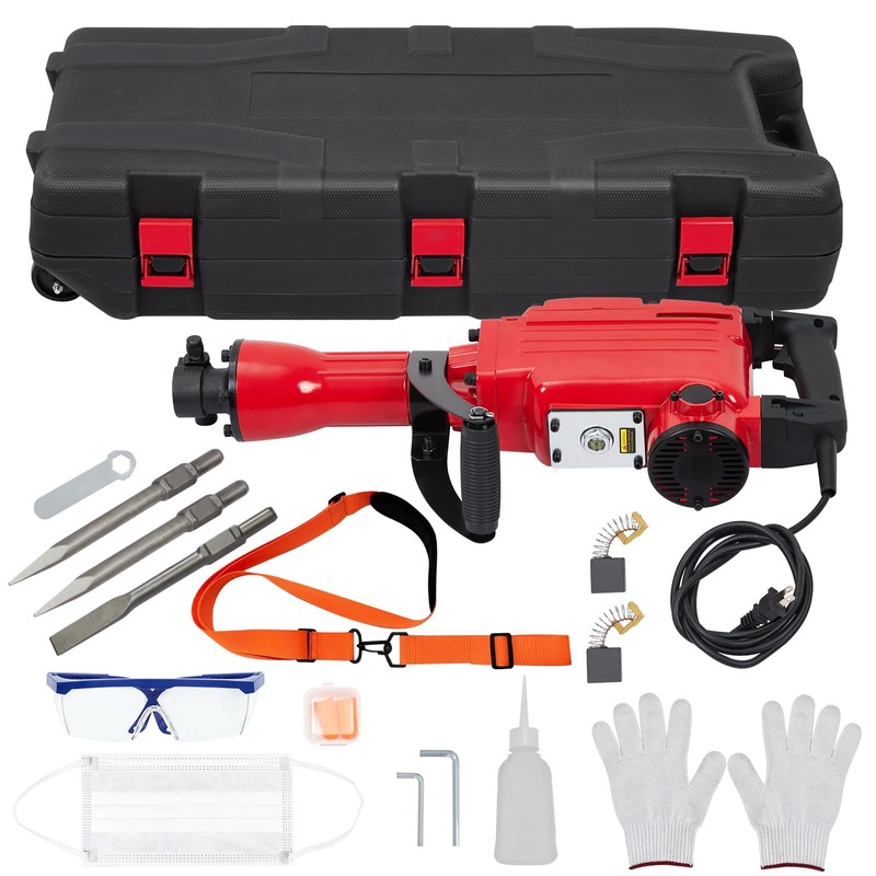 1700W Electric Jack Hammer Demolition Tool Kit, Heavy-Duty Concrete Breaker,