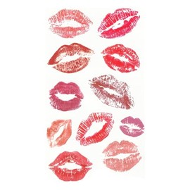 MapofBeauty 2 pcs Temporary Tattoo Sticker Pink Lip Red Lips Valentines Decorations Tattoos